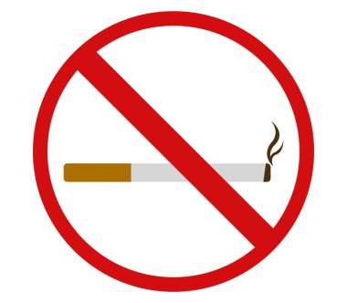 Beyaz arkaplanda sigara içilmiyor