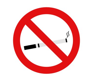 Beyaz arkaplanda sigara içilmiyor