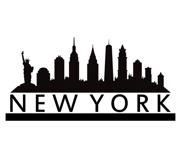 白い背景の上のニューヨークのスカイライン — ストックベクタ