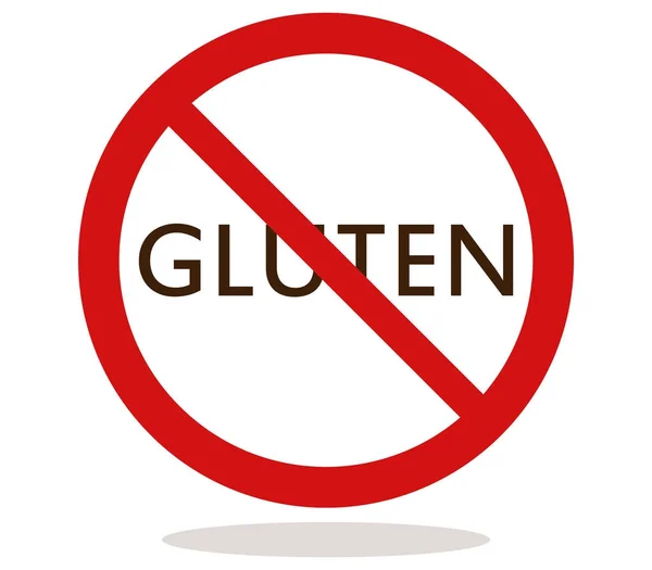 Señal Sin Gluten Sobre Fondo Blanco — Vector de stock