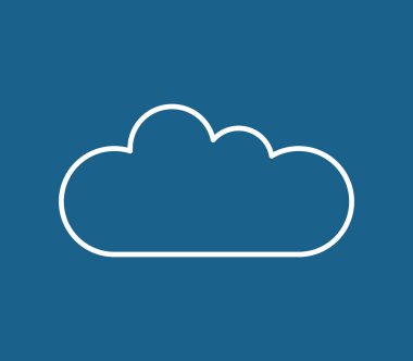 Beyaz arkaplanda bulut simgesi