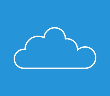 Beyaz arkaplanda bulut simgesi