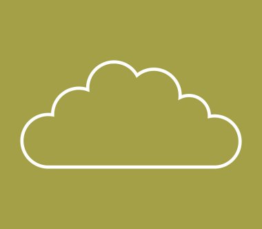 Beyaz arkaplanda bulut simgesi