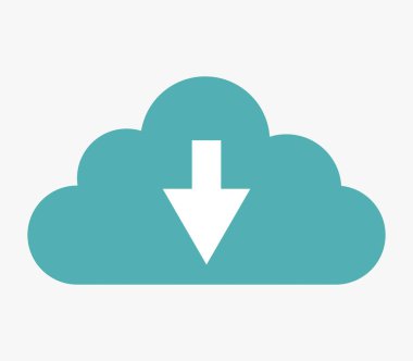 bulut simgesi beyaz arka plan üzerinde download