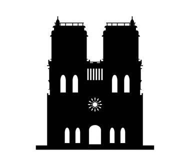 Notre dame simgesi beyaz arka plan üzerinde