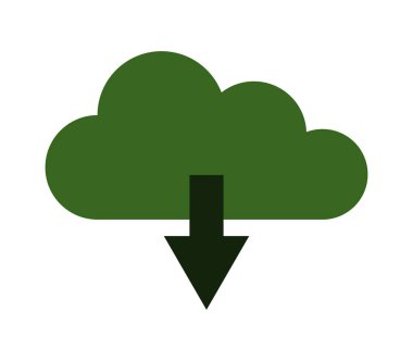 bulut simgesi beyaz arka plan üzerinde download