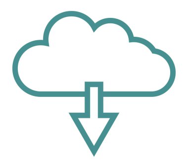 bulut simgesi beyaz arka plan üzerinde download