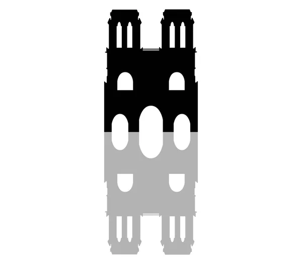 Notre Dame Εικονίδιο Λευκό Φόντο — Διανυσματικό Αρχείο