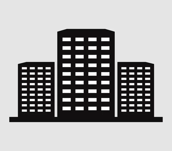 Bürogebäude Symbol Auf Weißem Hintergrund — Stockvektor