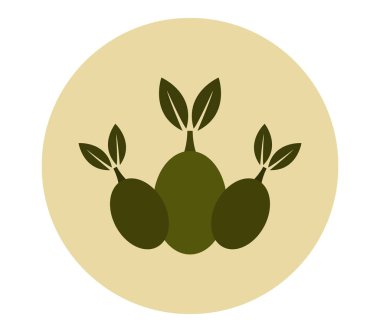 Beyaz arkaplanda zeytin simgesi