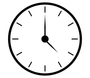 Beyaz arkaplanda saat simgesi