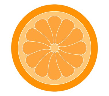 beyaz arkaplanda turuncu meyve simgesi