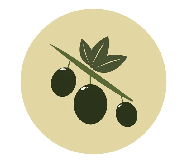 Icône Olives Sur Fond Blanc — Image vectorielle