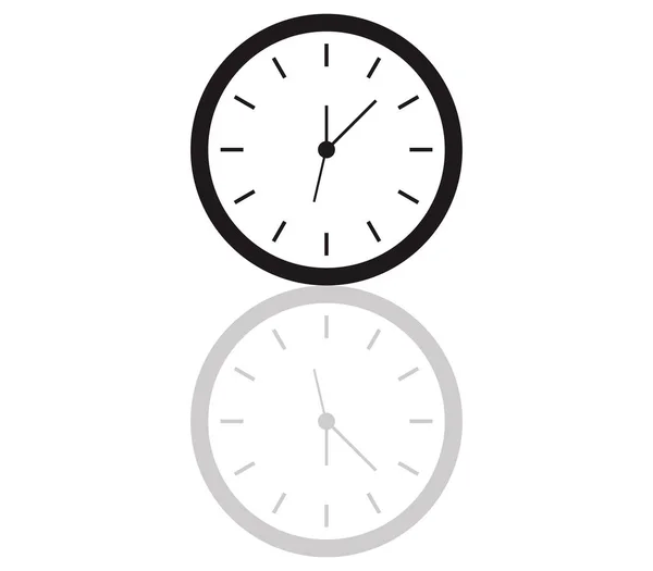 Ρολόι Εικονίδιο Λευκό Φόντο — Διανυσματικό Αρχείο