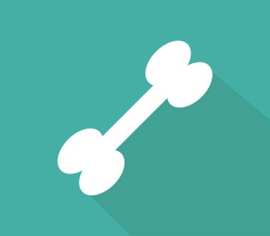 Beyaz arka plan üzerinde kemik simgesi