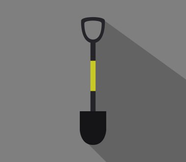 Beyaz arka plan üzerinde kürek simgesi