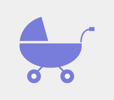 bebek arabası simgesi beyaz arka plan üzerinde