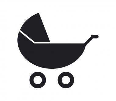 bebek arabası simgesi beyaz arka plan üzerinde