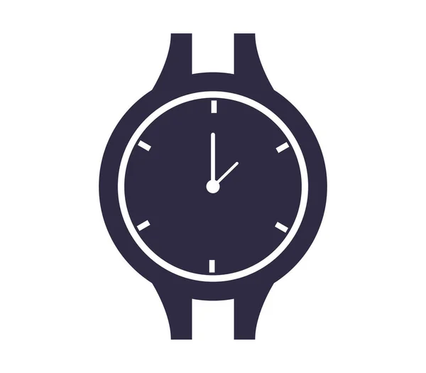 Ícone Relógio Pulso Fundo Branco —  Vetores de Stock