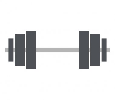 spor salonunda ağırlık simgesi beyaz arka plan üzerinde