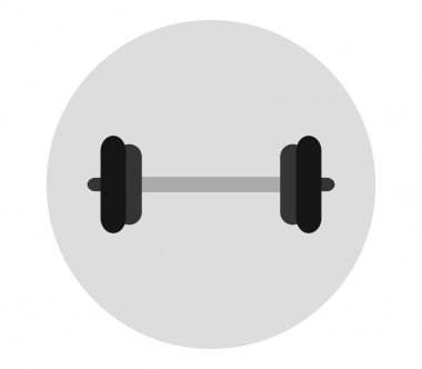 spor salonunda ağırlık simgesi beyaz arka plan üzerinde