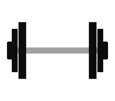 Spor salonunda ağırlık simgesi beyaz arka plan üzerinde