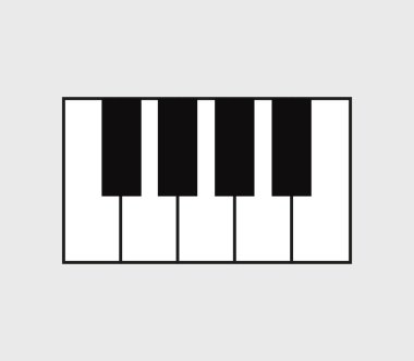 Beyaz arkaplanda piyano simgesi