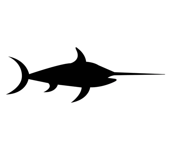 Schwertfisch Symbol Auf Weißem Hintergrund — Stockvektor