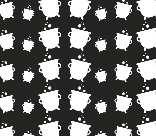 Pattern Cauldrons White Background — Stockvector