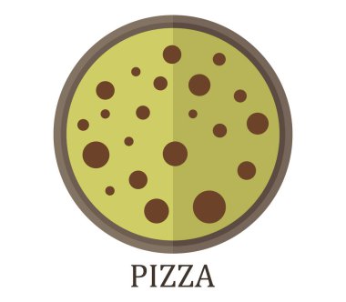 Beyaz arka plan üzerinde pizza simgesi