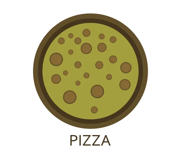 Πίτσα Εικονίδιο Άσπρο Φόντο — Διανυσματικό Αρχείο