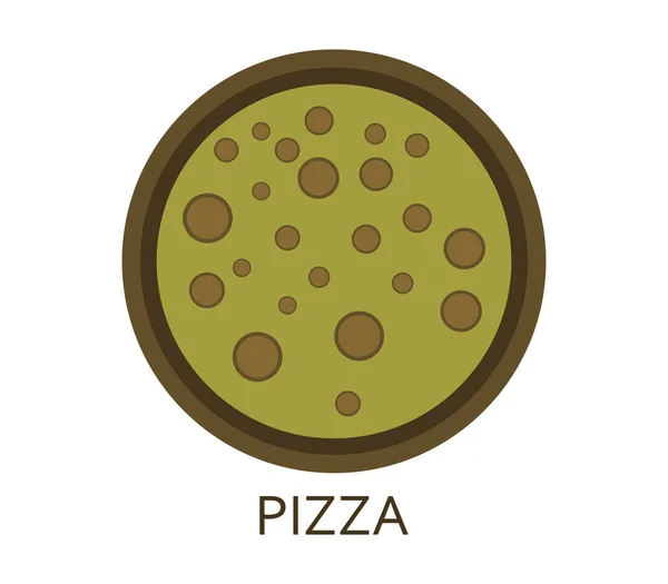 Icono Pizza Sobre Fondo Blanco — Vector de stock