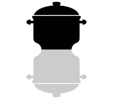 Beyaz arka plan üzerinde pot simgesi