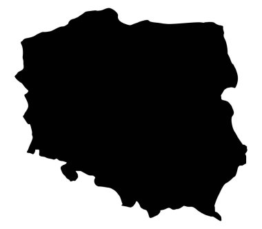 Polonya harita beyaz arka plan üzerinde