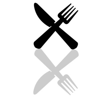 beyaz zemin üzerine çatal simgesi