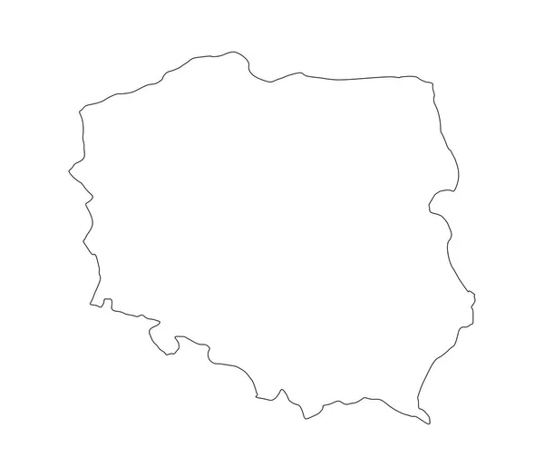 Mappa Poland Sfondo Bianco — Vettoriale Stock