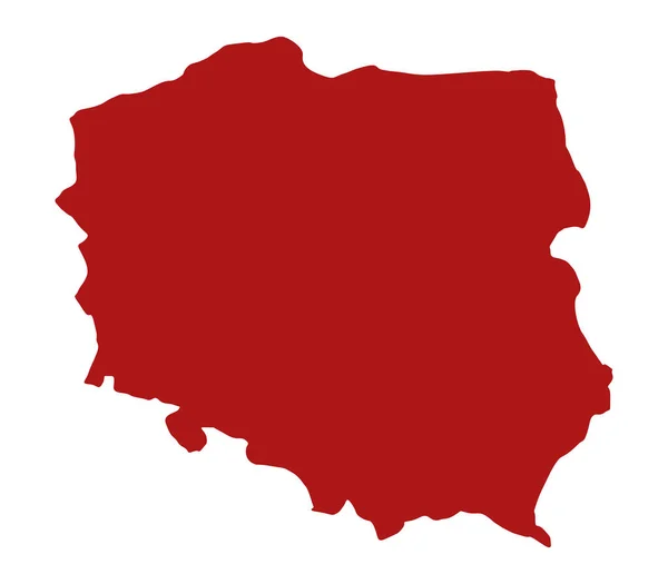 Mappa Poland Sfondo Bianco — Vettoriale Stock