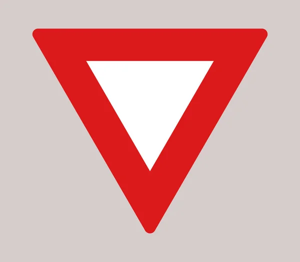 Vorfahrt Verkehrszeichensymbol Auf Weißem Hintergrund — Stockvektor