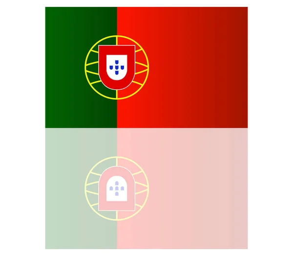 Portugiesische Flagge Auf Weißem Hintergrund — Stockvektor