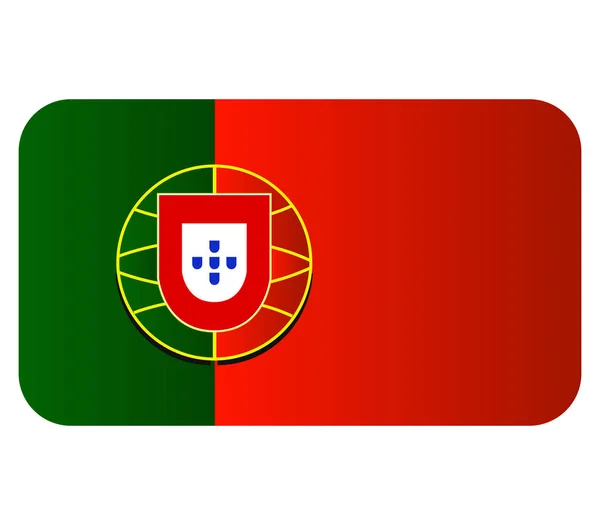 Bandera Portugal Sobre Fondo Blanco — Vector de stock