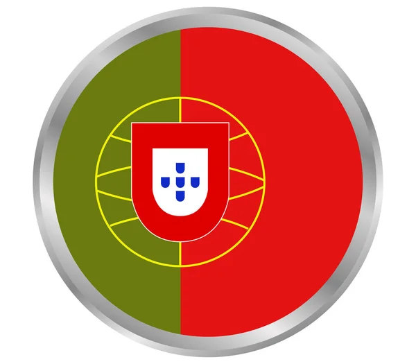 Португальский Флаг Белом Фоне — стоковый вектор
