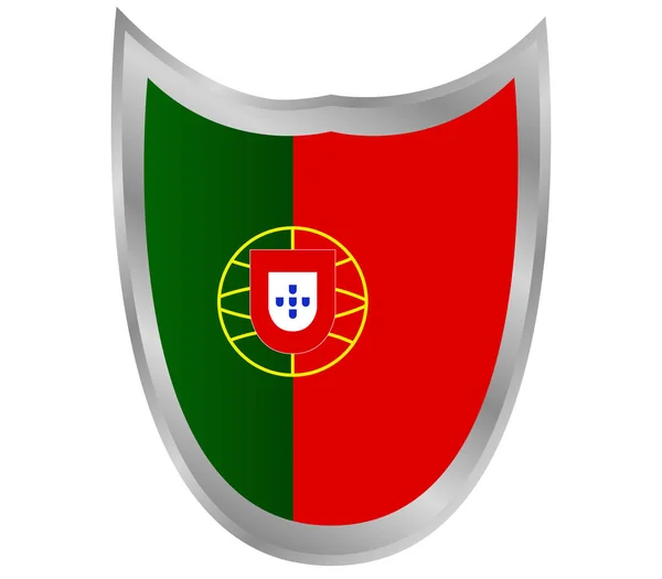 Bandera Portugal Sobre Fondo Blanco — Vector de stock