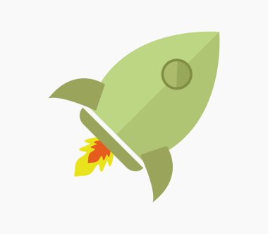 Beyaz arkaplanda roket simgesi