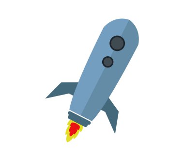 Beyaz arkaplanda roket simgesi