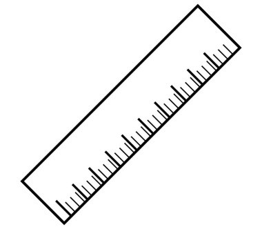 Beyaz arkaplanda cetvel simgesi