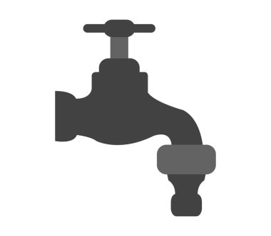 Beyaz arka plan üzerinde musluk simgesi