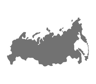 Beyaz arkaplanda Rusya haritası
