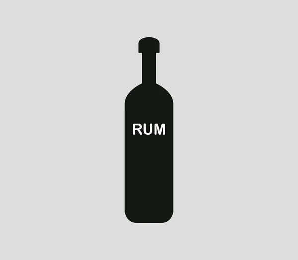 Rum Flasche Symbol Auf Weißem Hintergrund — Stockvektor