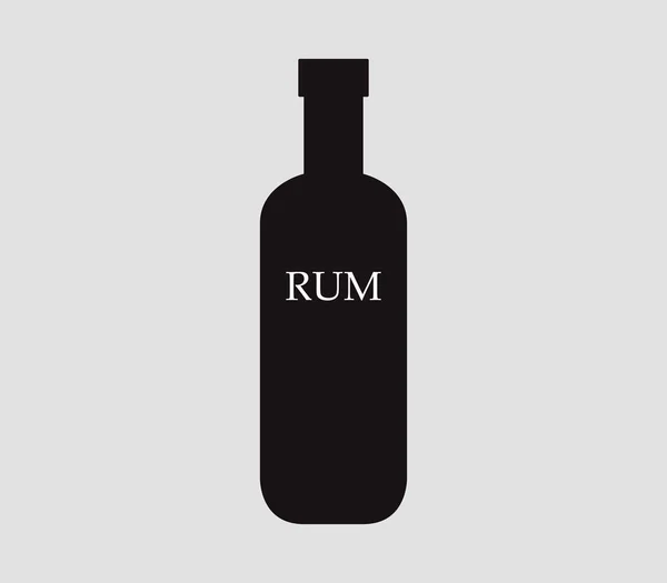 Rum Flasche Symbol Auf Weißem Hintergrund — Stockvektor