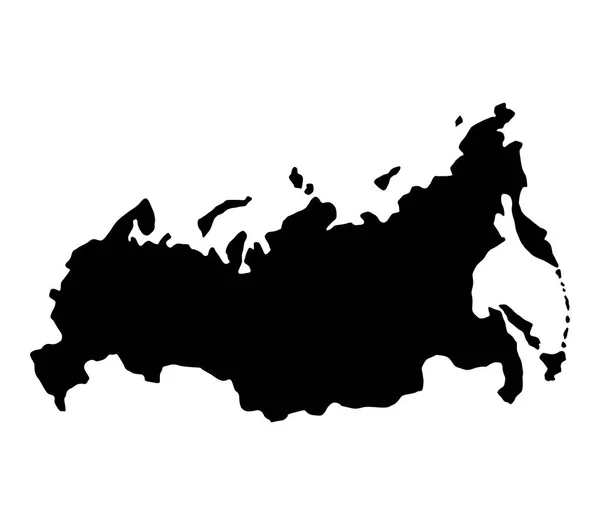 Russland Karte Auf Weißem Hintergrund — Stockvektor